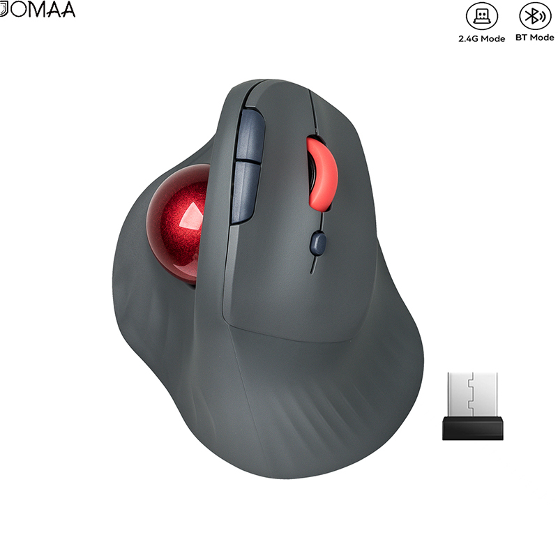 Ergonomic Mouse Vertical - JOMAA 人間工学に基づいた Bluetooth5.0 デュアルモードワイヤレストラックボールマウス 1600DPI 調整可能なサイレント垂直マウス