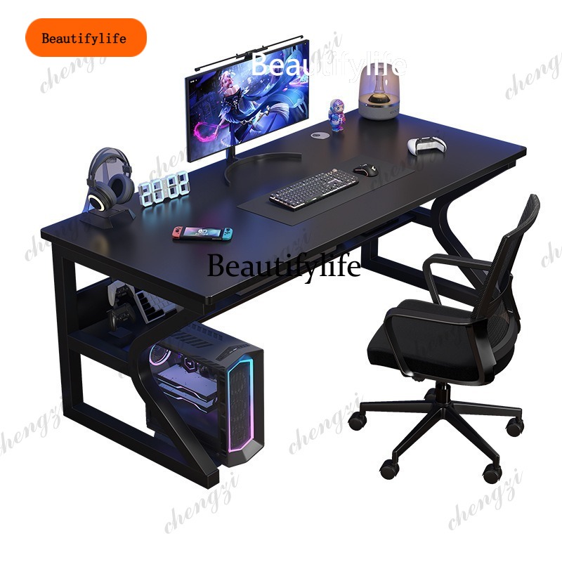 Office Tech Design - B567 モダンテックセンスコンピューターデスクデザイナーミニマリストメタルスタイルゲーミングデスクライティングデスク寝室オフィス家具Pbtfans