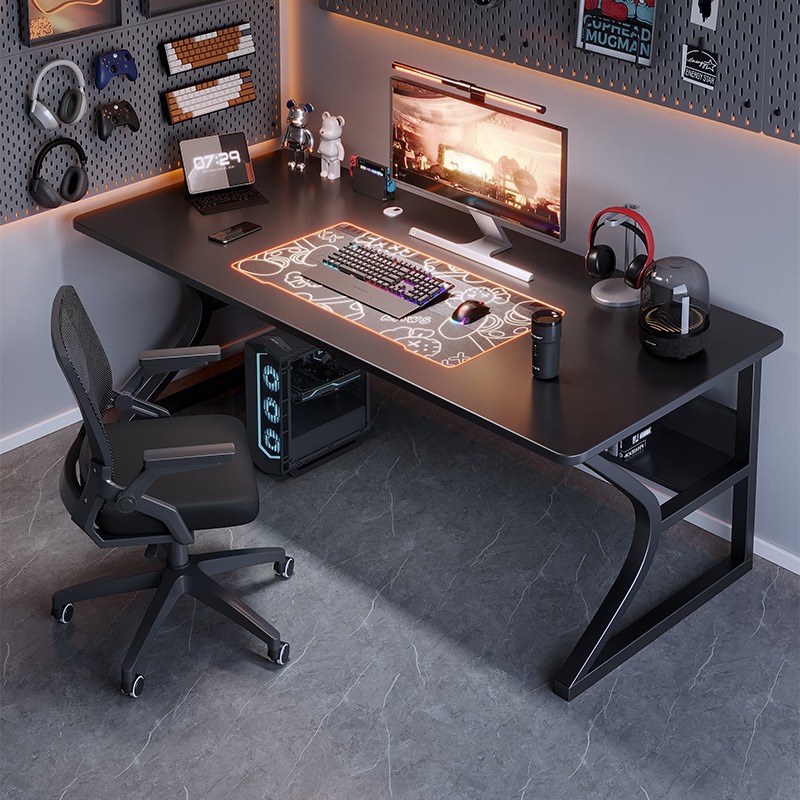 Office Tech Design - モダンなテックセンスコンピュータデスクデザイナーミニマリストメタルスタイルゲーミングデスクライティングデスク寝室オフィス家具Pbtfans FYCD