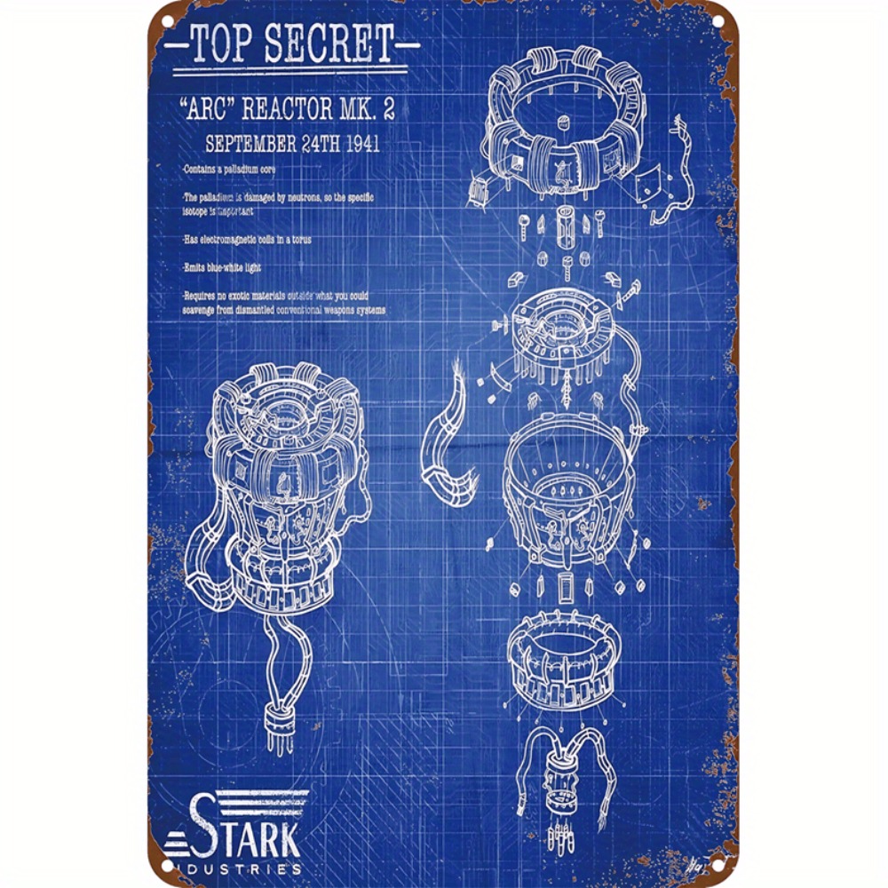 Office Tech Decor - CIFBUY レトロインダストリアル 2D フラットアルミニウムウォールアート防水金属サイン鉄板スーパーヒーローテック装飾ホームオフィスバー用