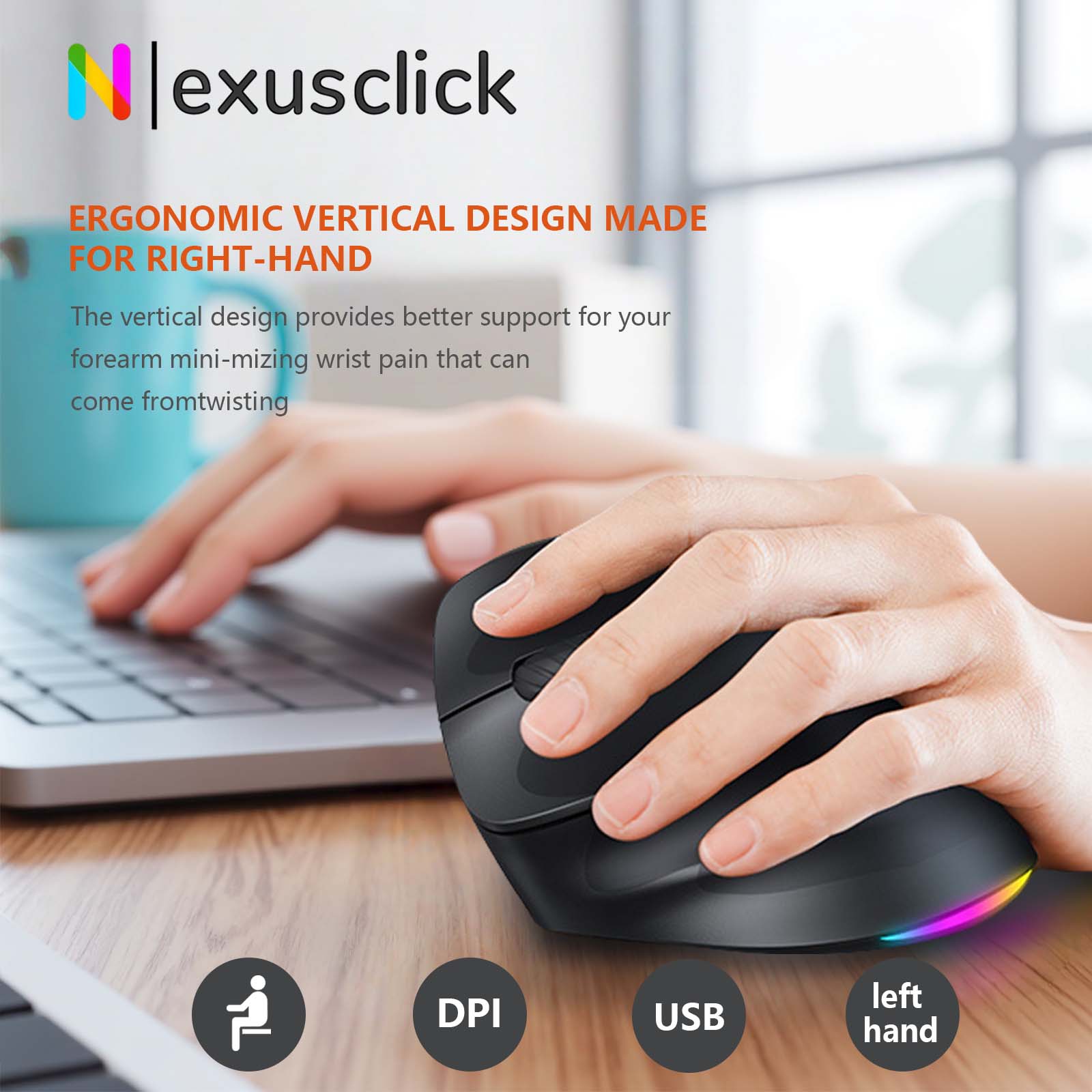 Ergonomic Mouse Vertical - Meetion Mishen Bluetooth 左利き用エルゴノミクス縦型ワイヤレスマウス BTM010 2400DPI