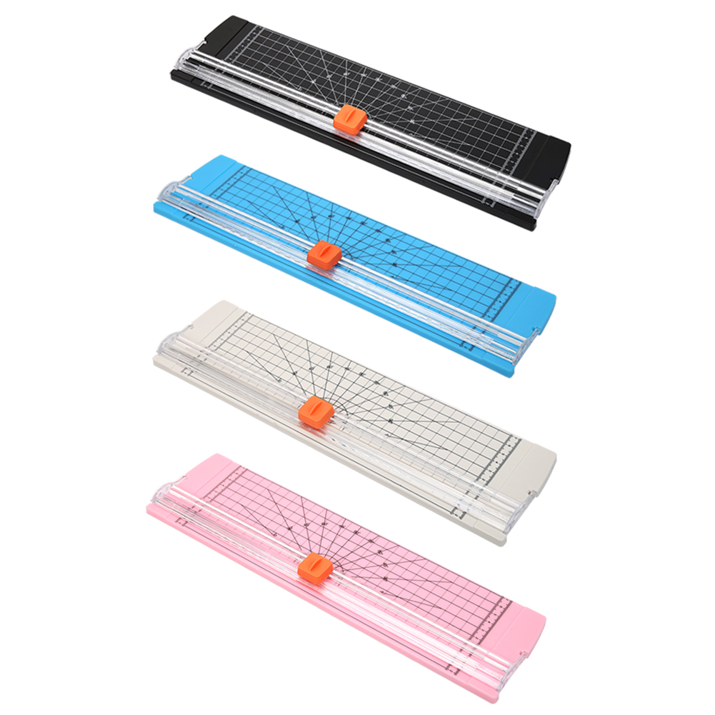 Paper Cutting Guillotine - 2個入り プラスチック製ベース ペーパーカッター ポータブルA4用紙裁断機 アートスクラップブック写真カッター 軽量カッティングマットマシン