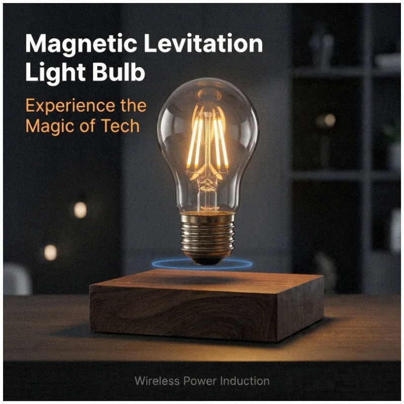 Office Tech Decor - 磁気浮上式ワイヤレスLED電球デスクランプ、ユニークなギフト、ルームナイトライト、ホームオフィス装飾、テック玩具