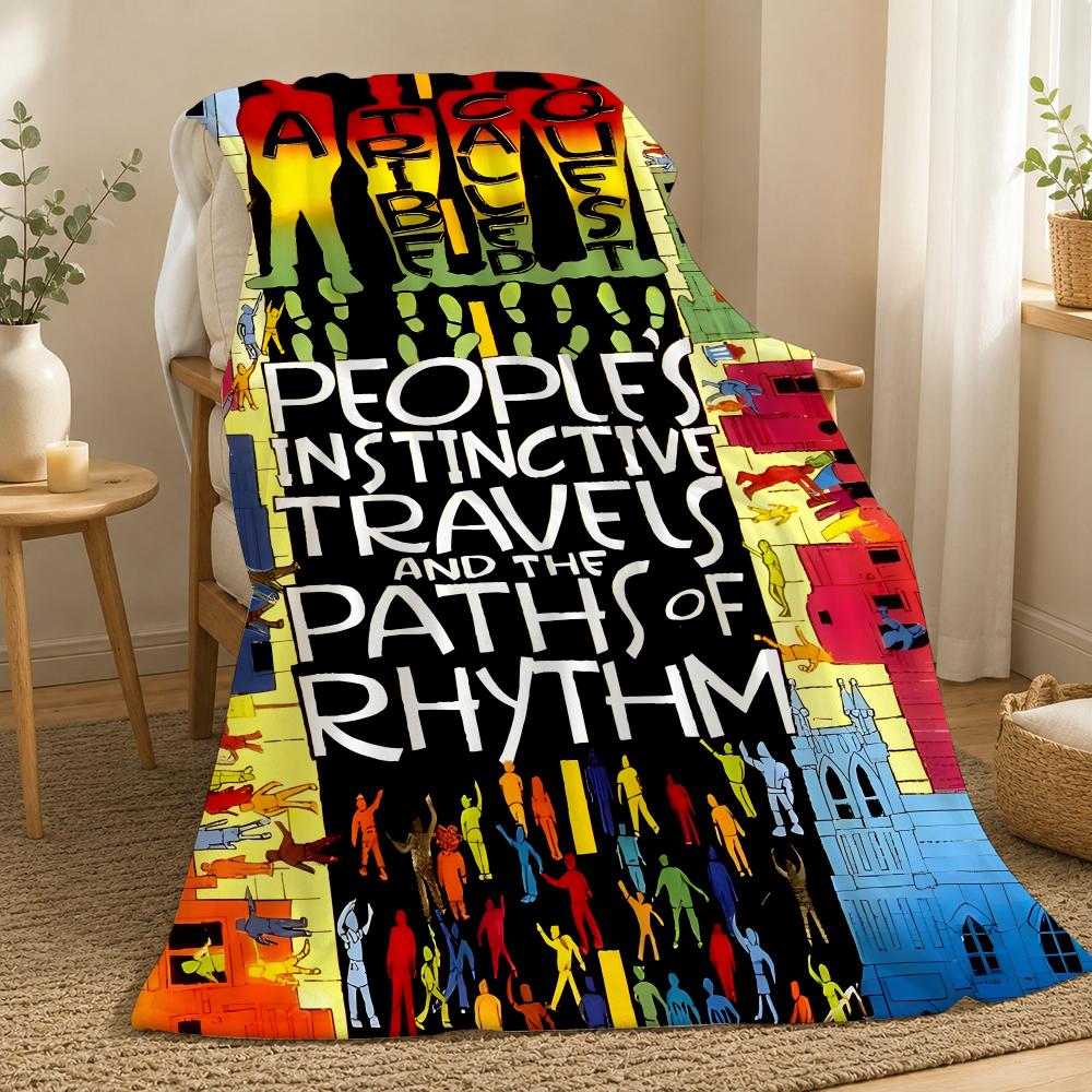 Office Quest - A Tribe Called Quest ヒップホップグループのフランネルブランケット 240g、ソファ、ベッド、オフィスに最適、絶妙なギフトブランケット
