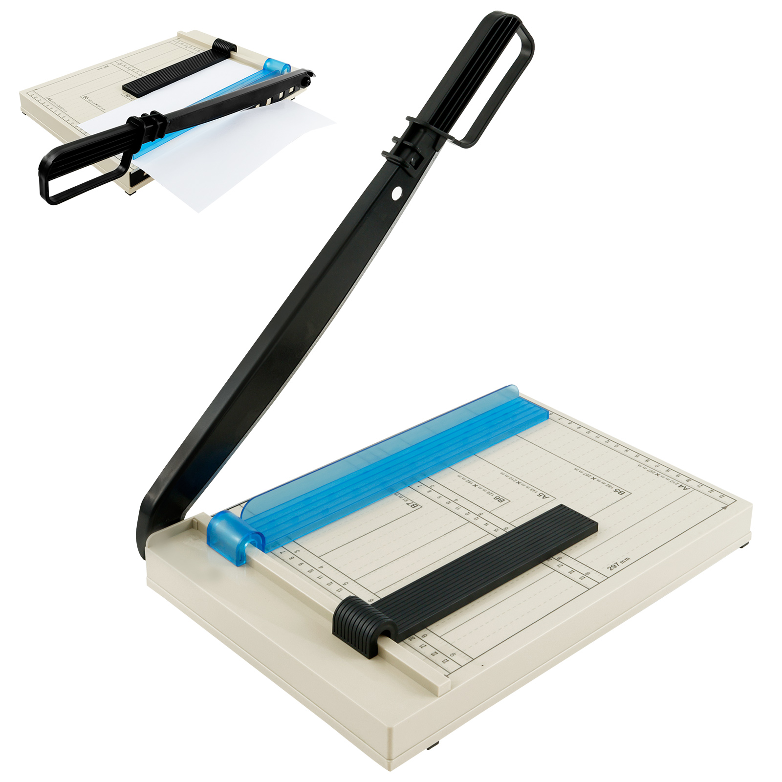 Paper Cutting Guillotine - ギロチンペーパーカッター 安全ガードとブレードロック付き 正確な切断ペーパースライサー 12枚容量ペーパーカッター DIY用