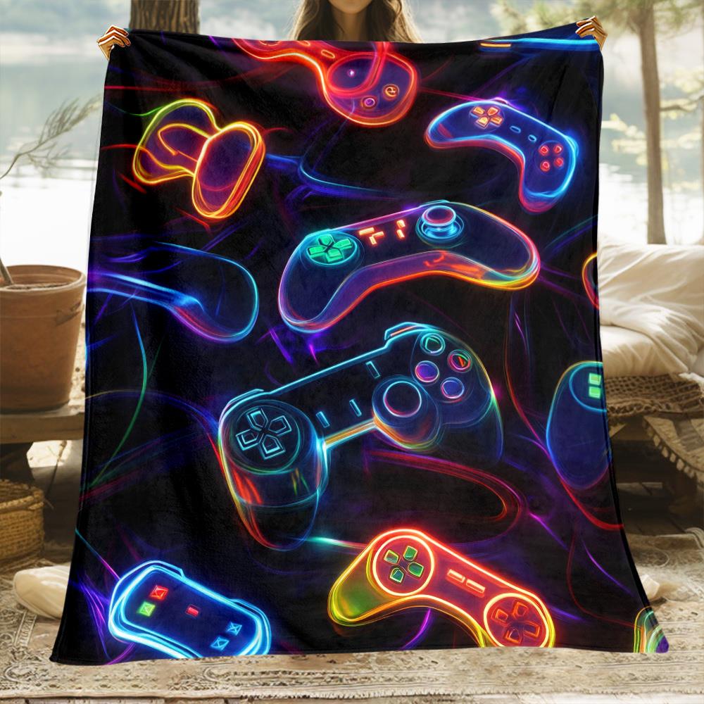 鮮やかなゲームパッドテックアートスローブランケットカラフルな - Office Tech Decor のレビューと価格