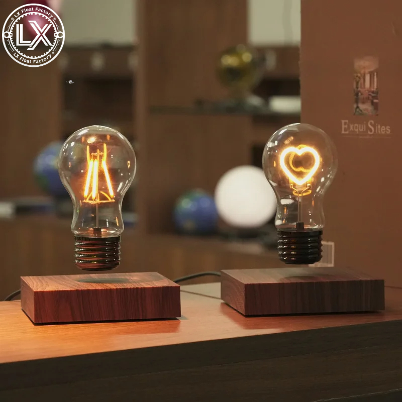 磁気浮上式ワイヤレスLED電球デスクランプ、ユニークなギフト - Office Tech Decor のレビューと価格