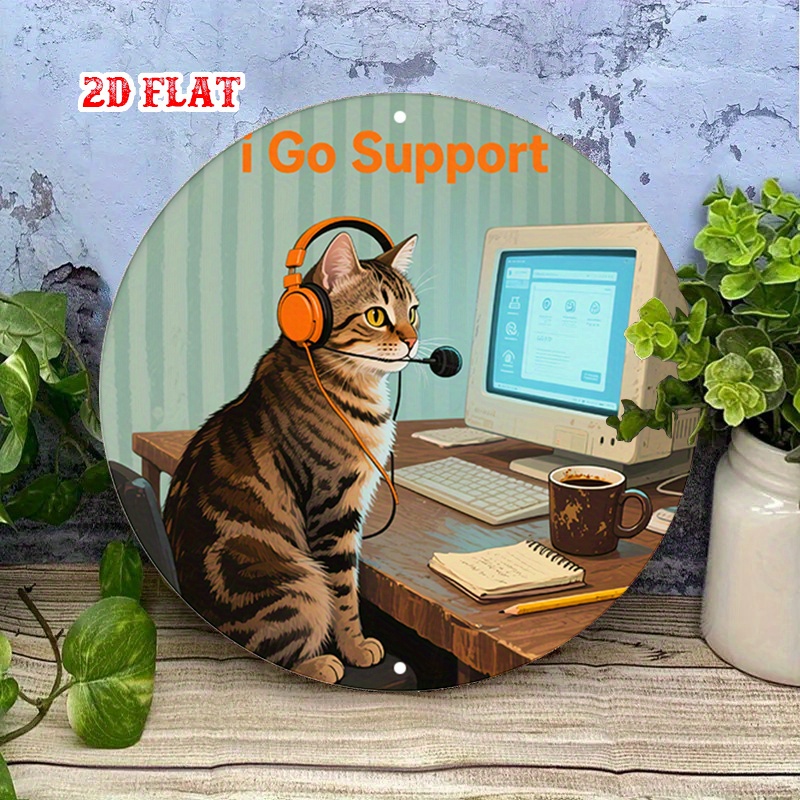CIFBUY 2D フラットファニー テックサポートキャット - Office Tech Decor のレビューと価格