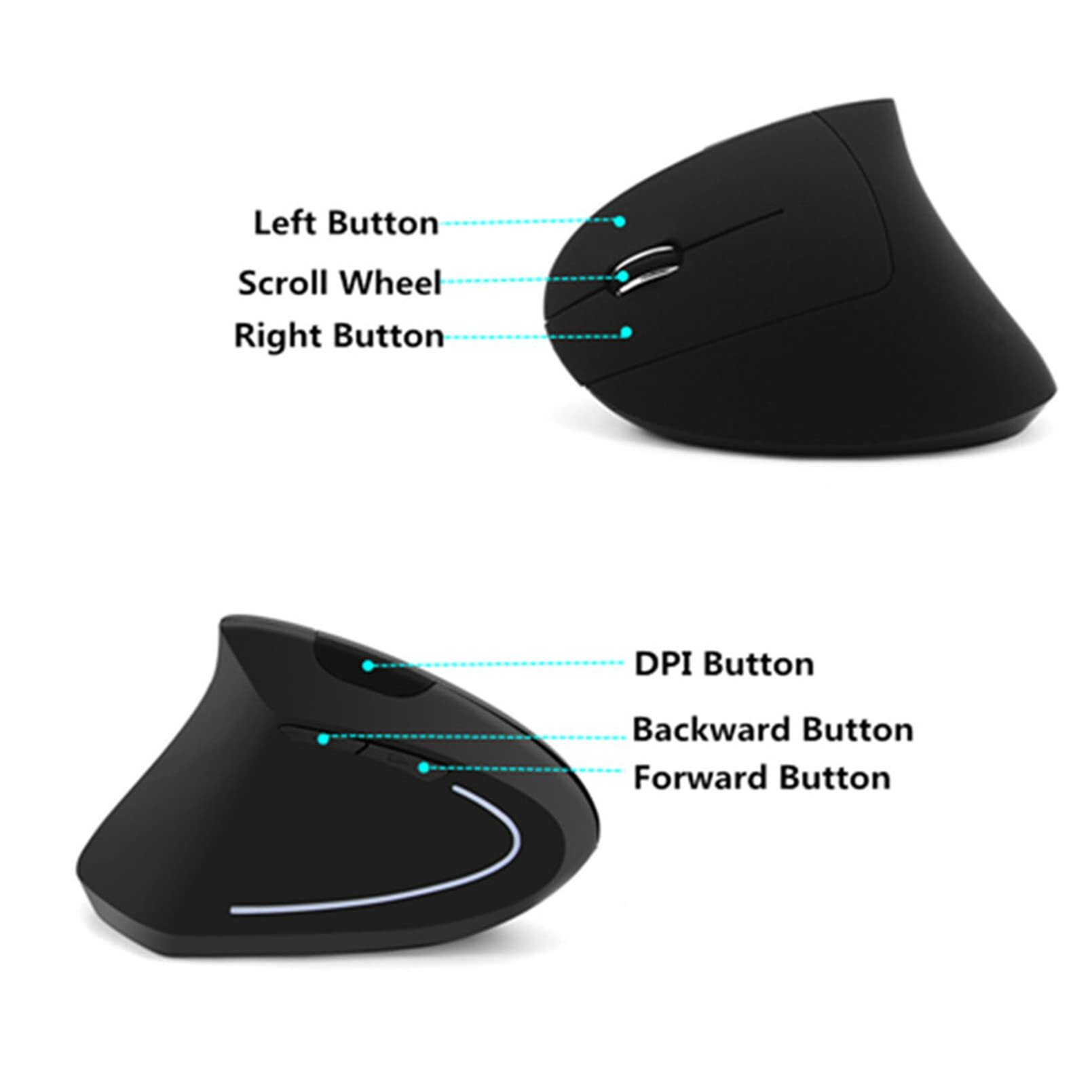 左手用有線ワイヤレス垂直マウス人間工学に基づいた充電式160 - Ergonomic Mouse Vertical のレビューと価格