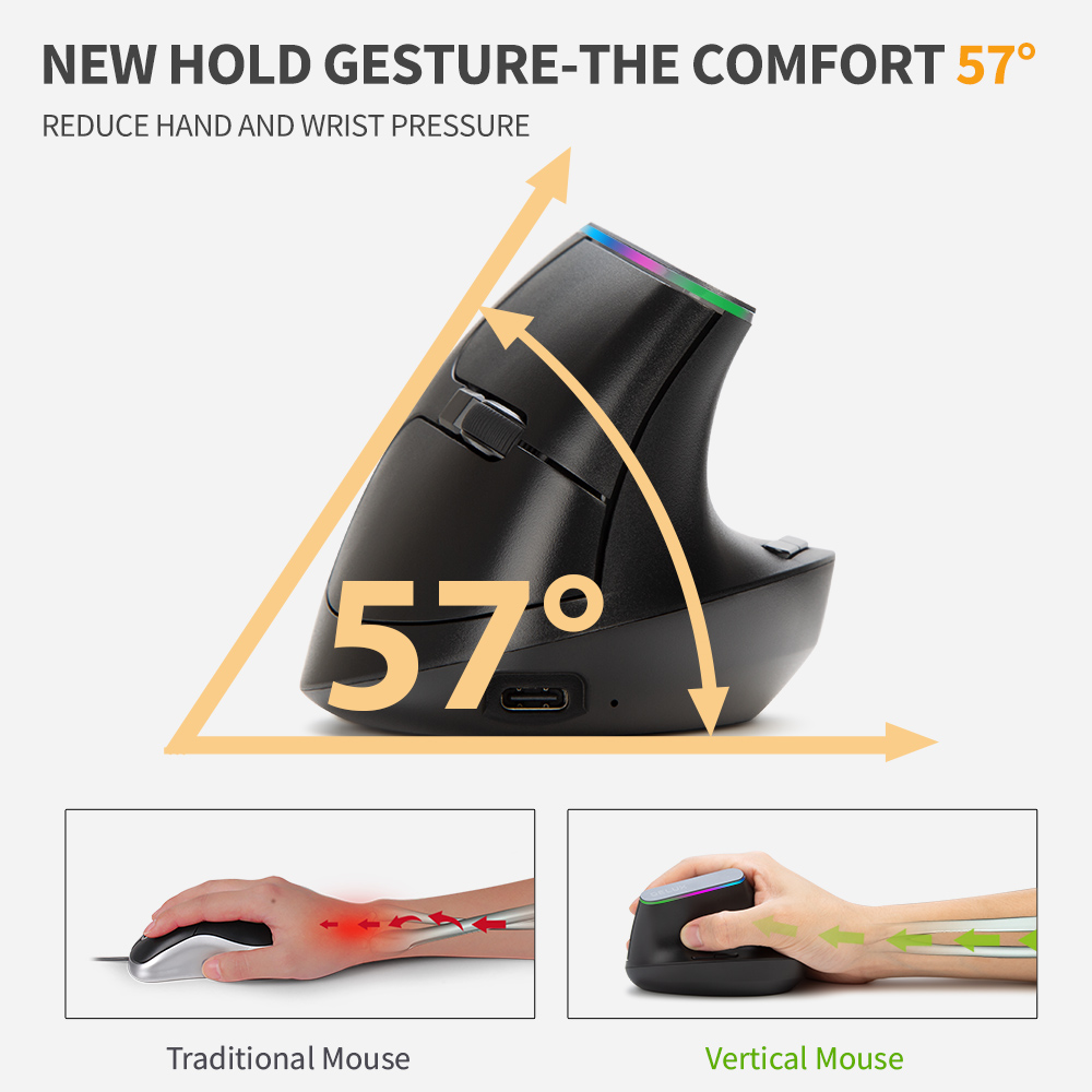 Delux-人間工学に基づいたワイヤレス垂直マウス,充電式, - Ergonomic Mouse Vertical のレビューと価格