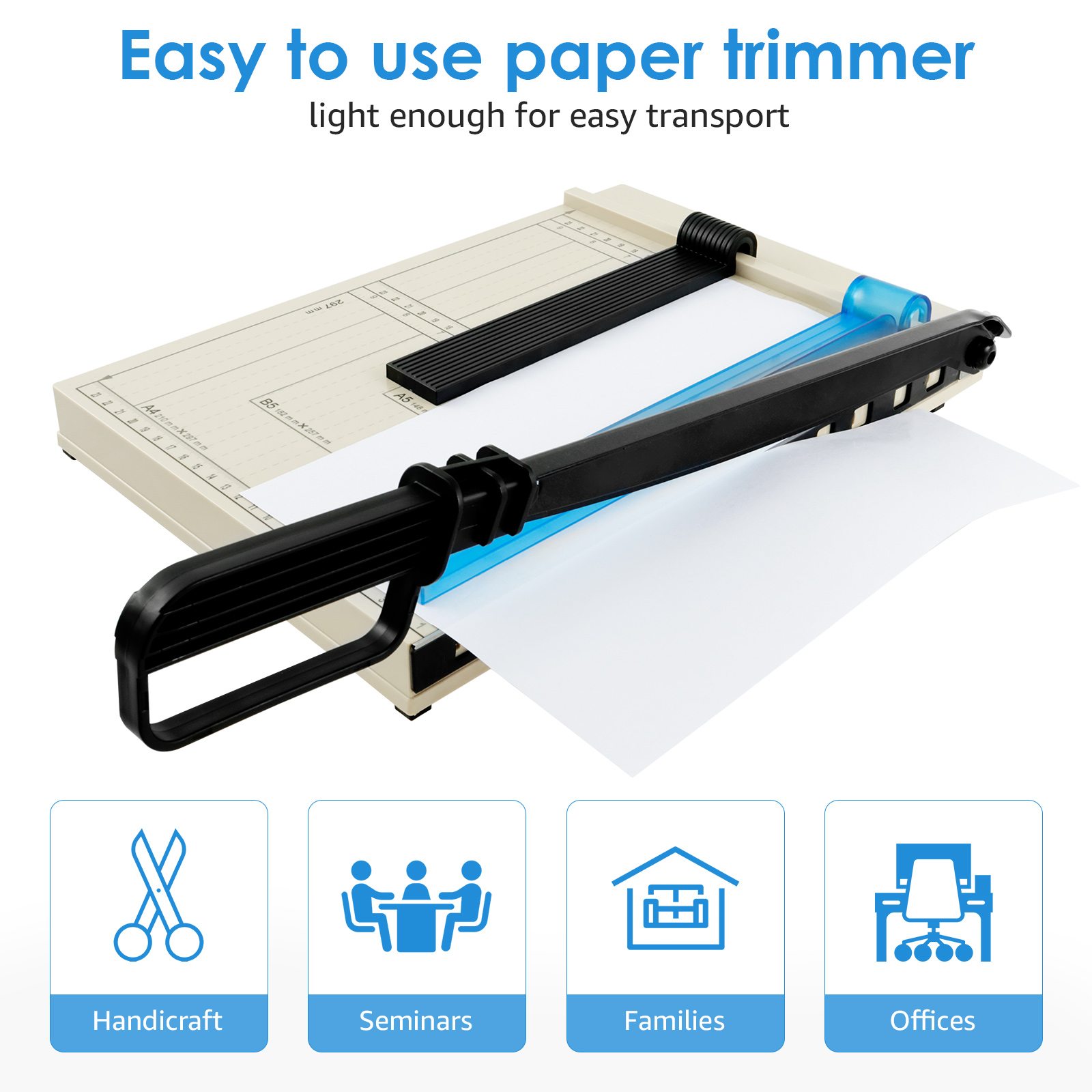 ギロチンペーパーカッター 安全ガードとブレードロック付き 正 - Paper Cutting Guillotine のレビューと価格